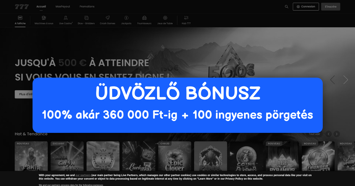 777 Casino welcome bonus