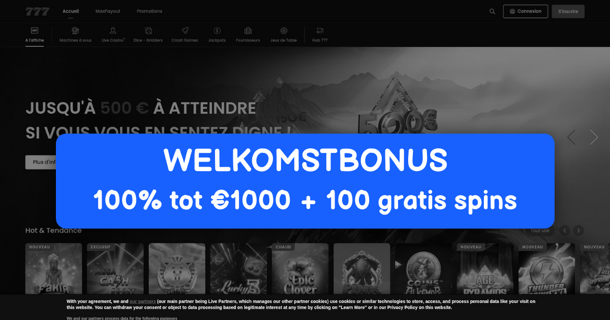 777 Casino welcome bonus